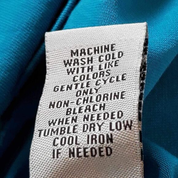 Catherines Shirt Women's Plus Size 3X Blue Short Sleeve Pullover Embellish Neck - Picture 6 of 7